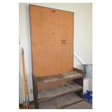 Pegboard Store Display with Shelves