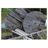 2 Large Spools & Scrap Lumber