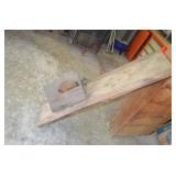 Vintage Table Saw on Wood Plank