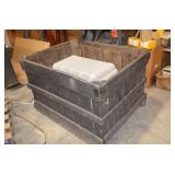 Large Wood Crate & Plastic Tote