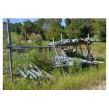 2 Sections of Pipe Rack, Pipe, & Steel