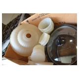 Box Lot - Lampshades, Glass, Tupperware