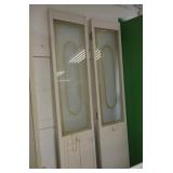 Lot of 2 Bi-Fold Glass Insert Doors