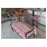 Mahogany Love Seat - One Arm Has Been Repaired