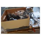 Box of Chargers Cords & More