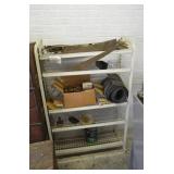Metal Shelf & Contents
