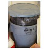 Large Rubbermaid Trash Can Full of Sawdust