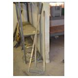 Lot of 3 Cement/Garden Rakes