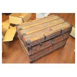 Oak Trimmed Antique Steamer Trunk