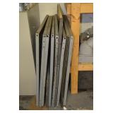 Stack of 11 Metal Shelves Various Sizes