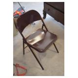 Brown Metal Folding Chair