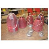 Lot of 4 Hanging Lights & Extra Shades