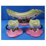 Vintage Hull Banana Boat w/2 Candlesticks