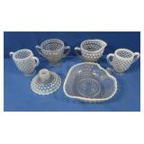 Vintage Opalescent Moonstone Dishes-Fenton &