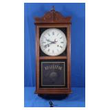 Vintage Regulator Wall Clock w/Key-chimes, works
