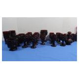 25 pcs Avon Cape Cod Ruby Red Goblets, Vase,