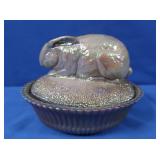 Vintage Summit Art Glass Co. Iridescent Bunny on
