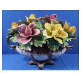 Vintage Capodimonte Floral Centerpiece