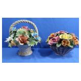 2 Vintage Capodimonte Centerpieces-1 Basket