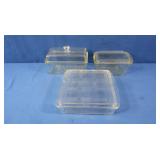 3 Glass Bake Pans w/Lids