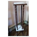 2-Shelf Wooden Unit-Marble Shelves 11x11"