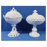 Vintage Westmoreland Milk Glass-Hobnail Footed