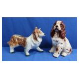 Ceramic Collie Planter marked USA, Cocker Spaniel