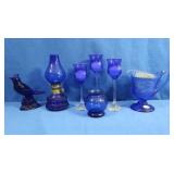 Asst Blue & Cobalt Candle Holders, Cobalt