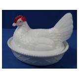 Westmoreland Milk Glass Hen on Nest