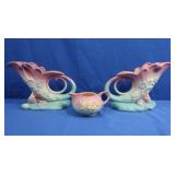 2 Vintage Hull Art Cornucopias, Small Hull
