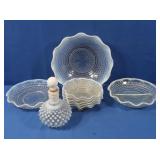 Vintage Opalescent Moonstone Dishes-Fenton &