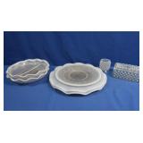 Vintage Opalescent Moonstone Dishes-Fenton &