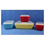 Vintage Pyrex Primary Refrigerator Set-4 pcs