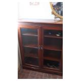 Vintage 4-Shelf Bookcase w/Glass Doors (1 glass