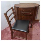 Antique Wooden Vanity Table w/Drawers &
