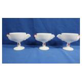 3 Westmoreland Milk Glass Painted Rooster