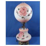 Vintage Handpainted Floral Table Lamp-works