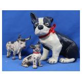 2 Cast Iron English Bull Dogs, Cast Iron Cow