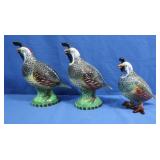 3 Handpainted Quail Ceramics