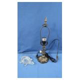 Portable Table Lamp (no shade), Glass Turtle Dish