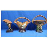Vintage Roseville USA Pottery Brown w/Water Lilly