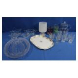 Vintage Nippon Platter, Pitcher, other Glassware