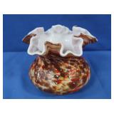 Vintage Fenton Vasa Murrhina Crimped Vase