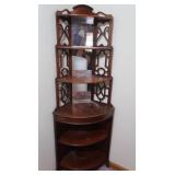 Corner Shelf-6 Shelved, Mirrors 21x11x59