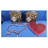 4 Snowflake Lights, 2 Valentine Heart Decor