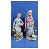 Women w/Chicken & Duck Figurines