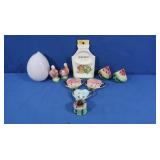 Ceramic Set-Teabag Holders, S&P Shakers, Spoon