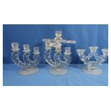 Asst Glass Candle Holders