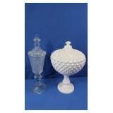 Vintage Wstmld. Lidded Milk Glass Compote&Vintage