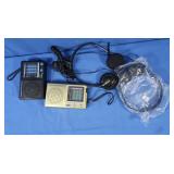 2 Vintage Transistor Radios 5" ea, 2 Headphone